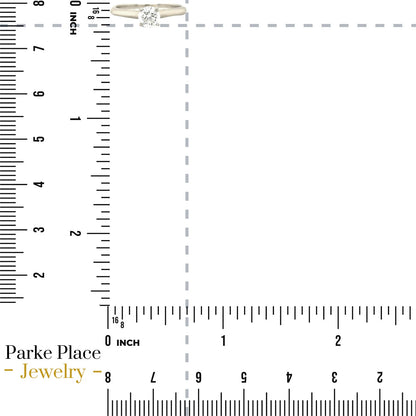 14K White Gold Diamond Solitaire Engagement Ring  .40ctw Size 4.75