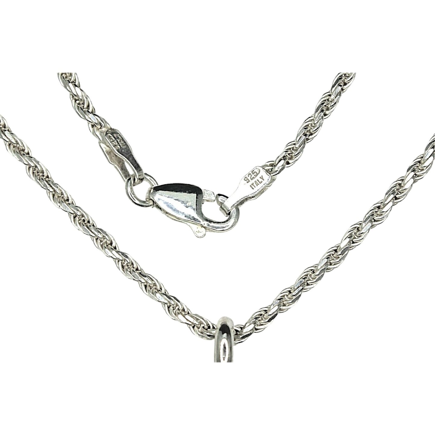 Sterling Silver 925 Abstract Pendant Necklace 20-Inch Rope Chain Stamped Donna Platero