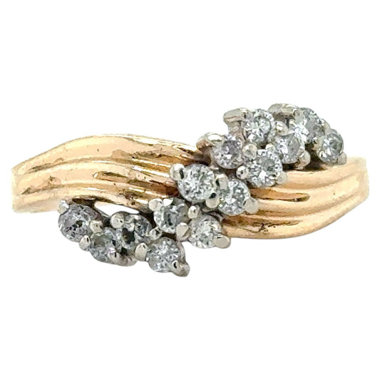 3/8ctw Diamond Cluster 14k Yellow Gold Ring 4.4g Size 9.5 (I1-3,G-I)