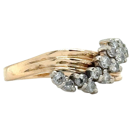 3/8ctw Diamond Cluster 14k Yellow Gold Ring 4.4g Size 9.5 (I1-3,G-I)