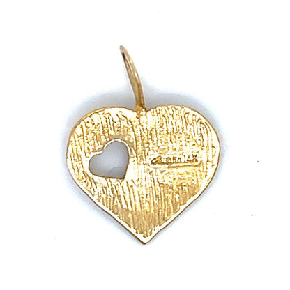 Double Heart Pendant 14k Gold 0.9 g