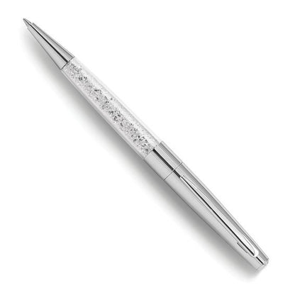 Luxury Silver Crystal Ballpoint Pen With Diamond Accent