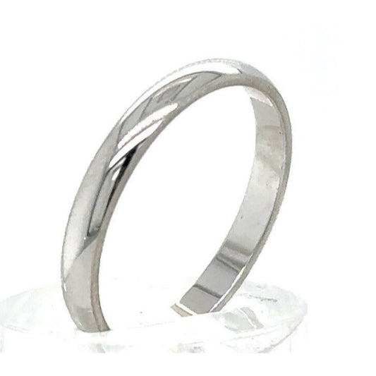 2.5mm Wedding Band Ring 14k White Gold 1.9g Size 7