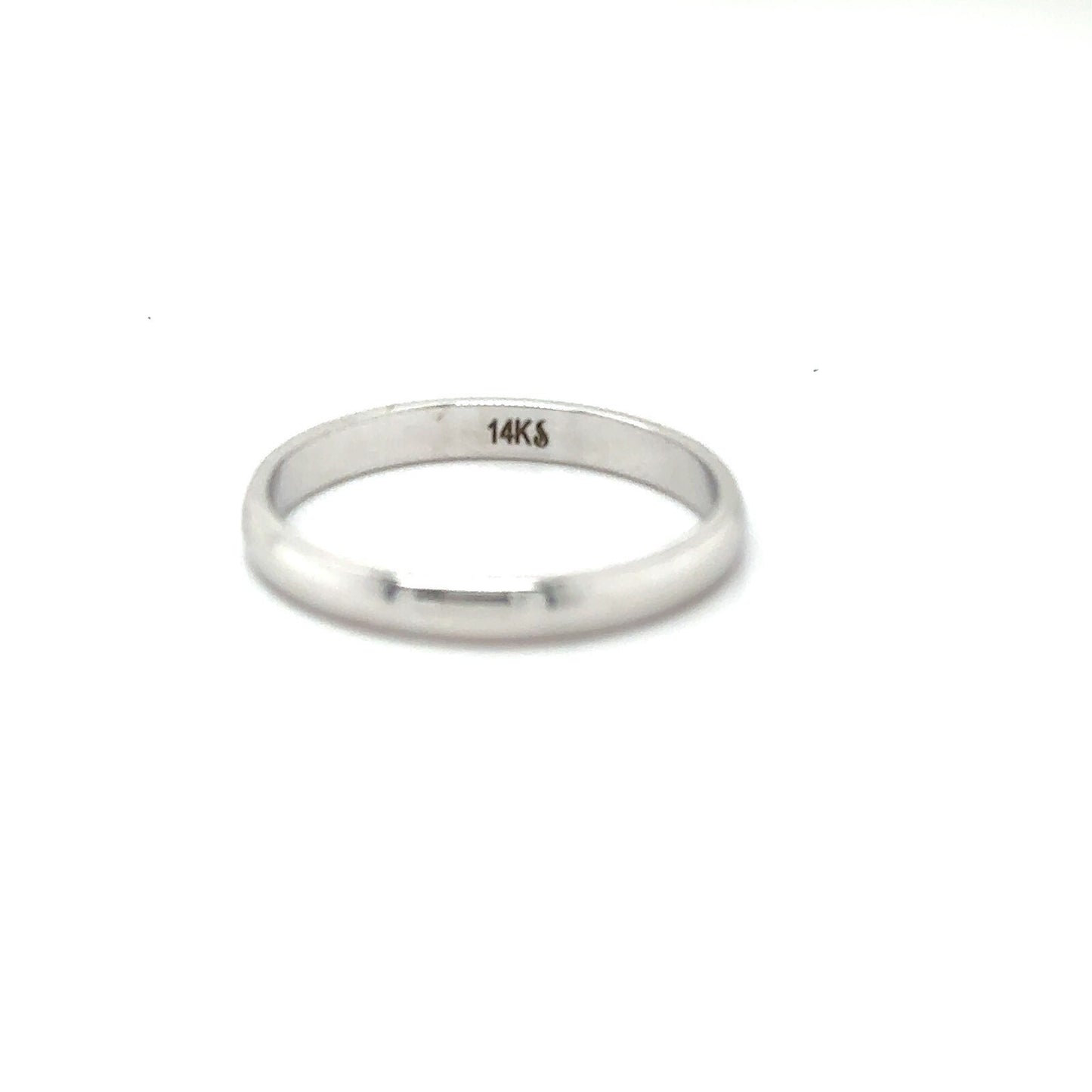 2.5mm Wedding Band Ring 14k White Gold 1.9g Size 7