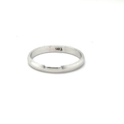 2.5mm Wedding Band Ring 14k White Gold 1.9g Size 7