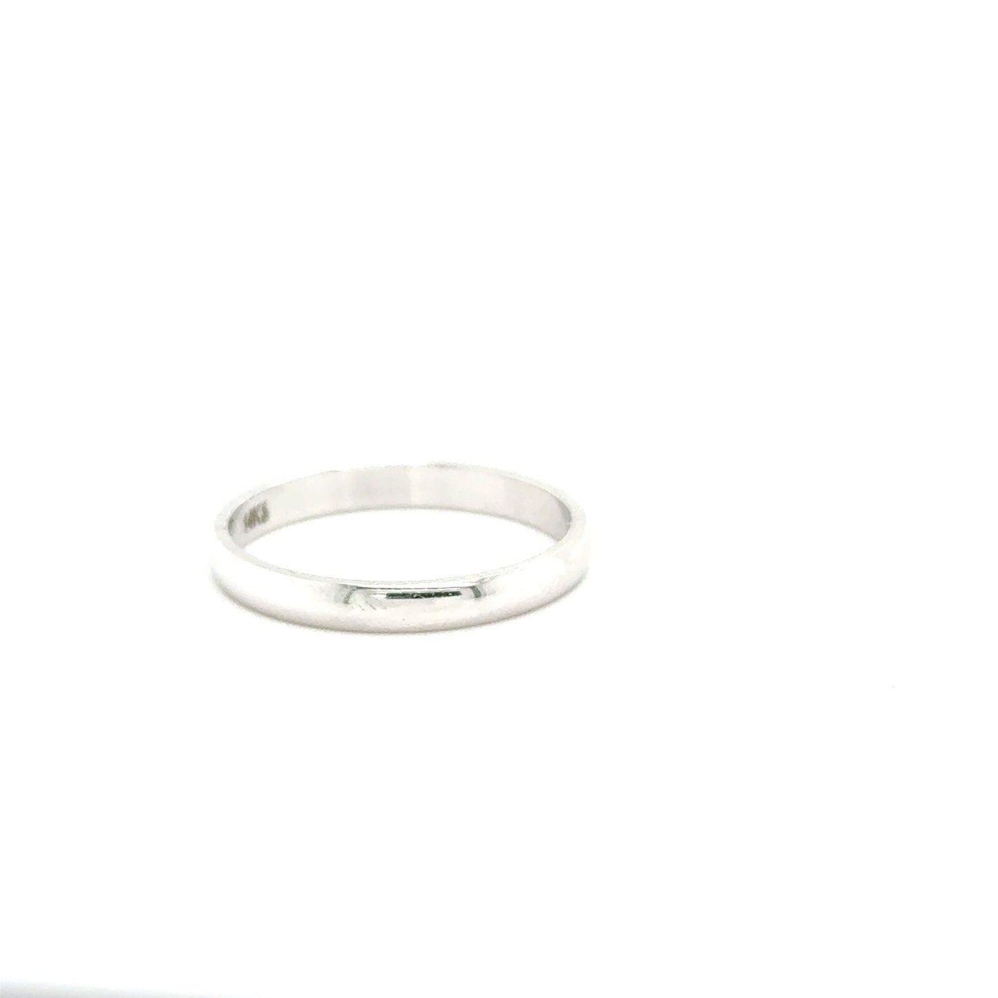 2.5mm Wedding Band Ring 14k White Gold 1.9g Size 7