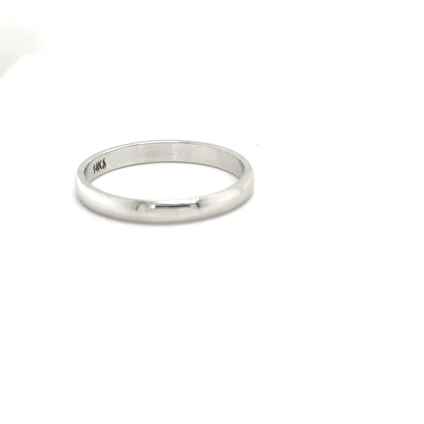 2.5mm Wedding Band Ring 14k White Gold 1.9g Size 7