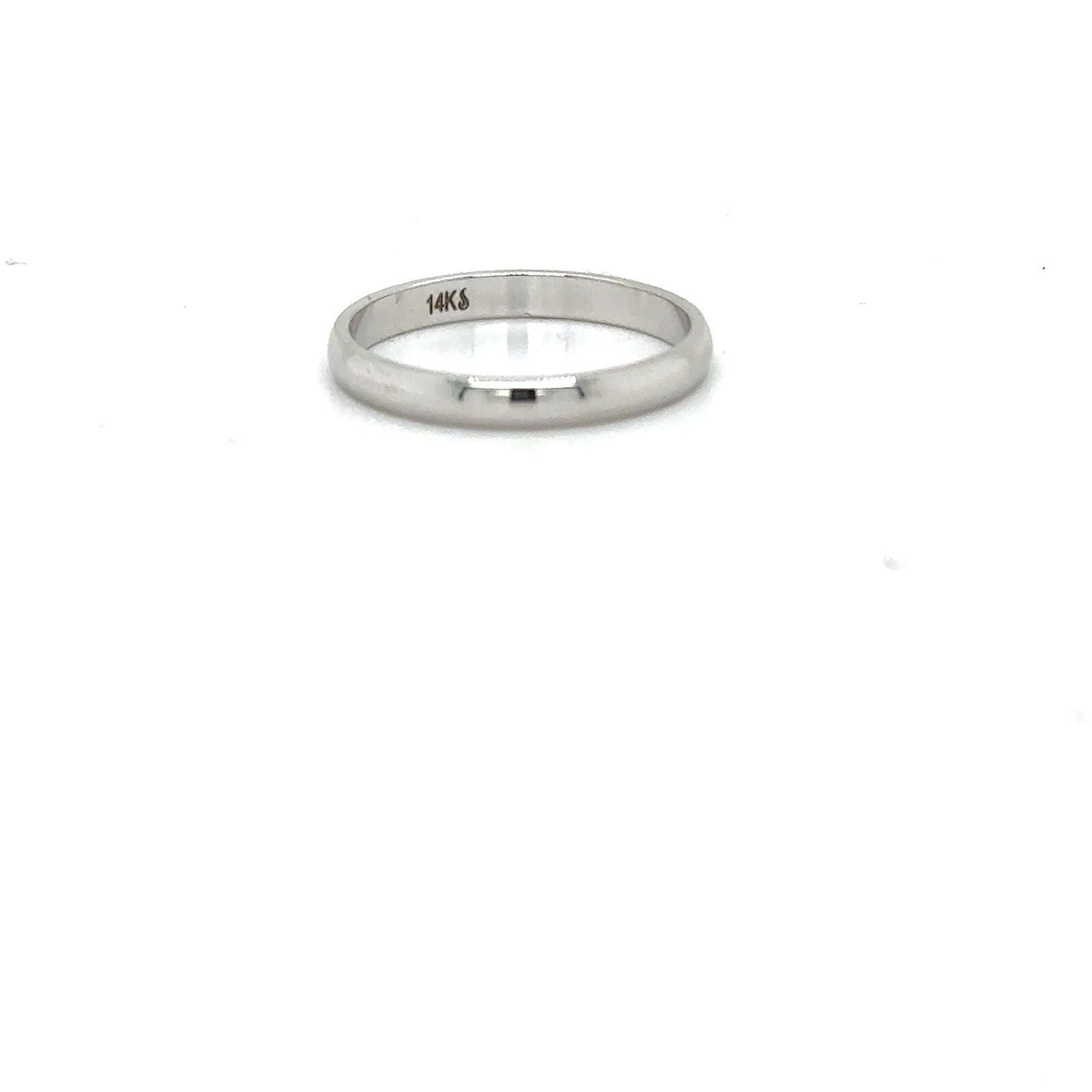 2.5mm Wedding Band Ring 14k White Gold 1.9g Size 7