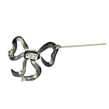 Vintage Bow Pin .925 Sterling Silver 4.3 G By Lang