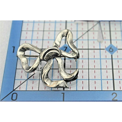 Vintage Bow Pin .925 Sterling Silver 4.3 G By Lang