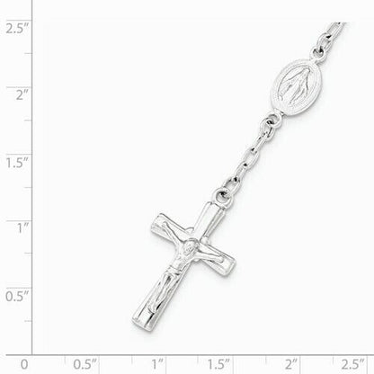 Sterling Silver Polished Rosary Bracelet 7.5"