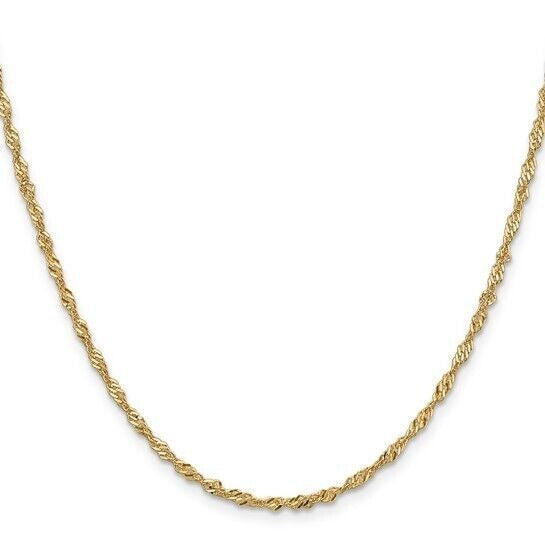 1.4 mm Singapore 7 inch Chain Bracelet 10k Yellow Gold