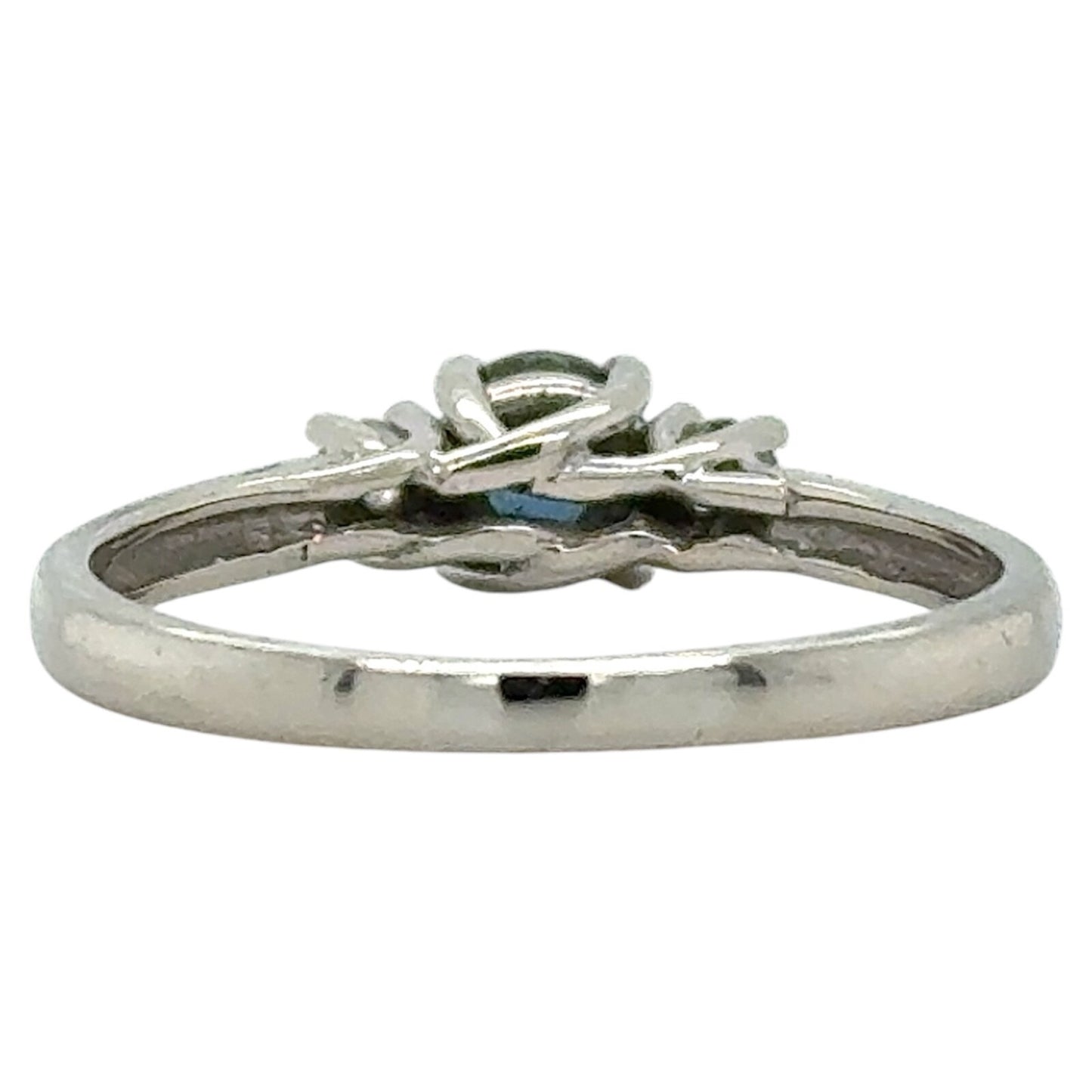 Sapphire & Diamond 14k White Gold Ring 2.9g Size 9