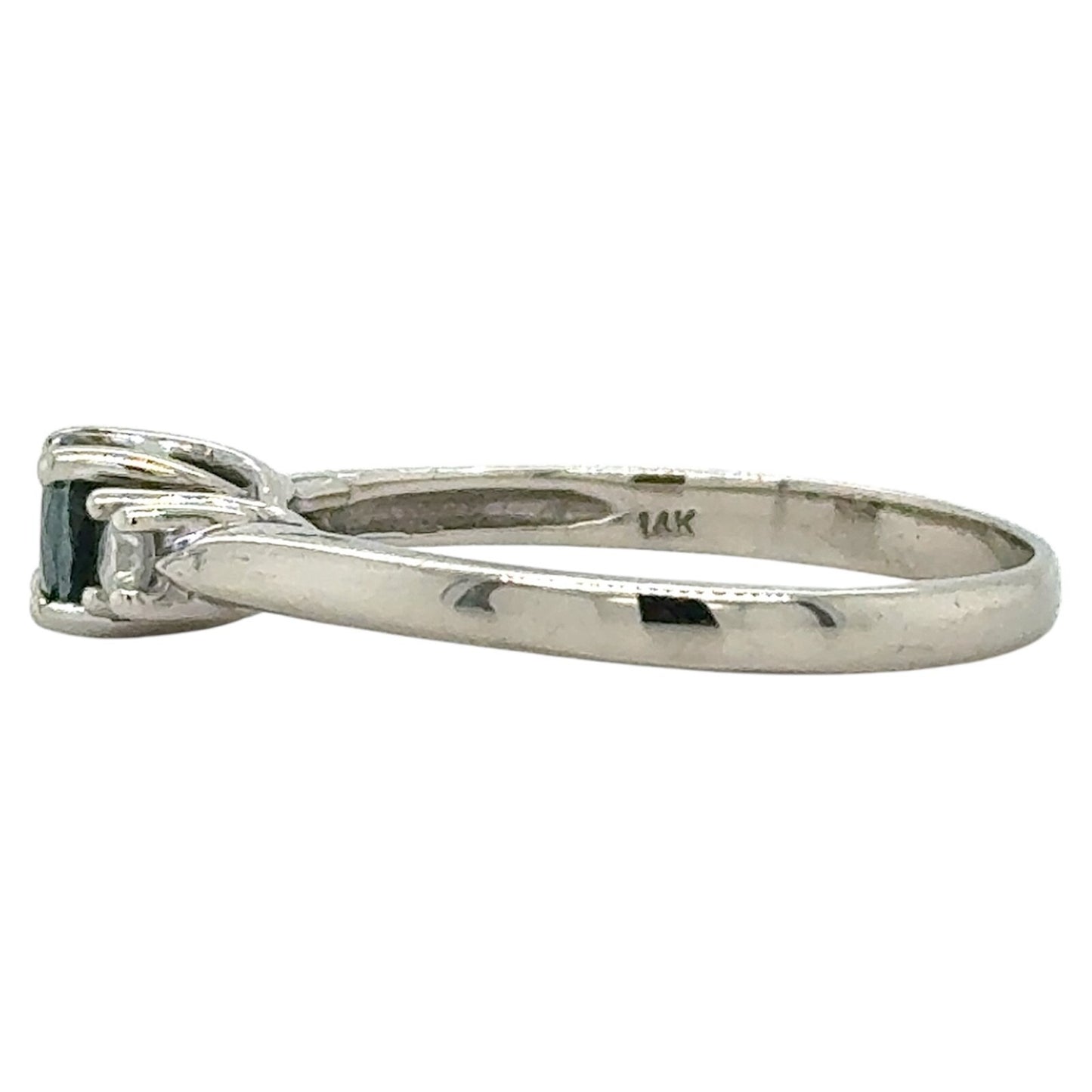 Sapphire & Diamond 14k White Gold Ring 2.9g Size 9
