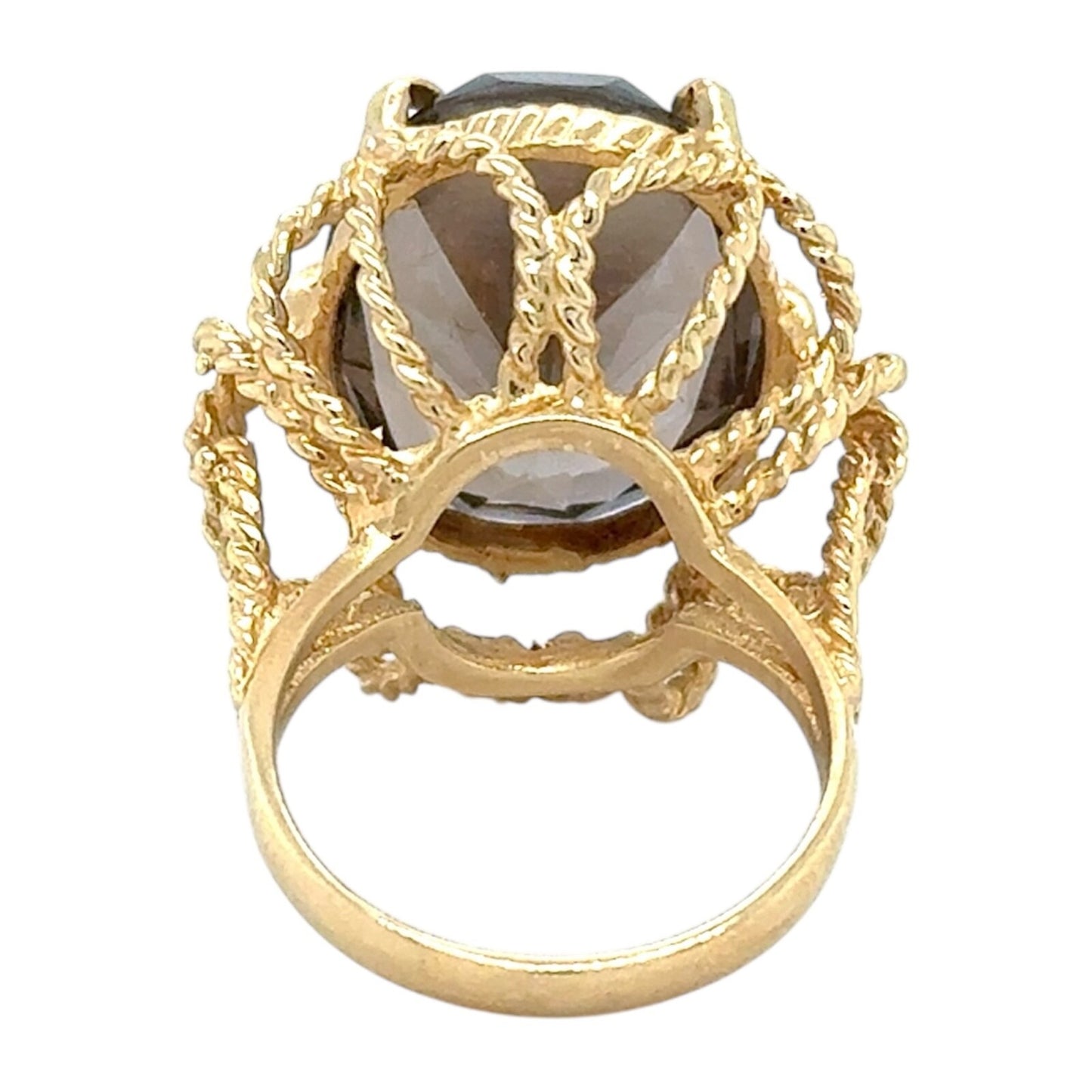 Smokey Quartz Solitaire 14k Yellow Gold Ring 10.3g Size 6.5
