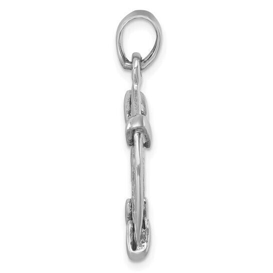 Sterling Silver Rhodium-plated  Antiqued Medieval Coin Pendant