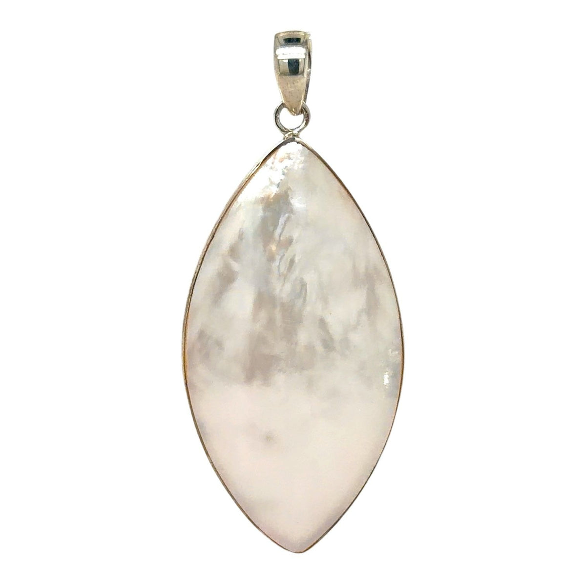 Mother Of Pearl Sterling Silver Marquise Pendant 4.8g