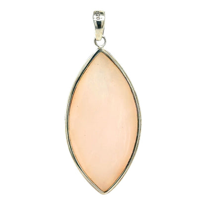 Mother Of Pearl Sterling Silver Marquise Pendant 4.8g