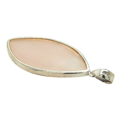 Mother Of Pearl Sterling Silver Marquise Pendant 4.8g