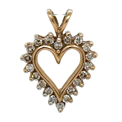 1/3ctw Champagne Diamond Heart Pendant 10k Yellow Gold 1.9g