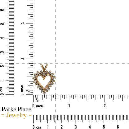1/3ctw Champagne Diamond Heart Pendant 10k Yellow Gold 1.9g