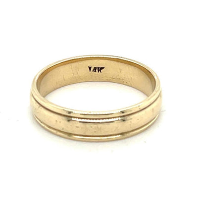5.2mm Wedding Band Ring 14k Yellow Gold 5.7g Size 10