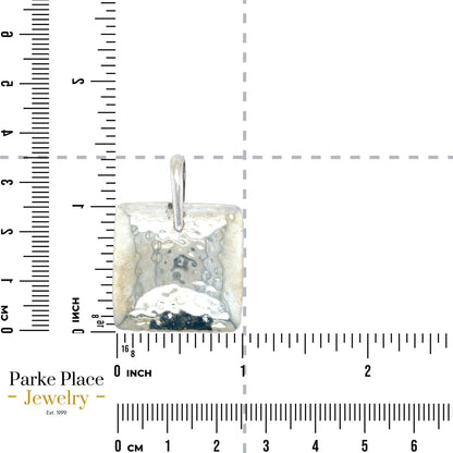 .925 Sterling Silver Square Pendant 20.5g