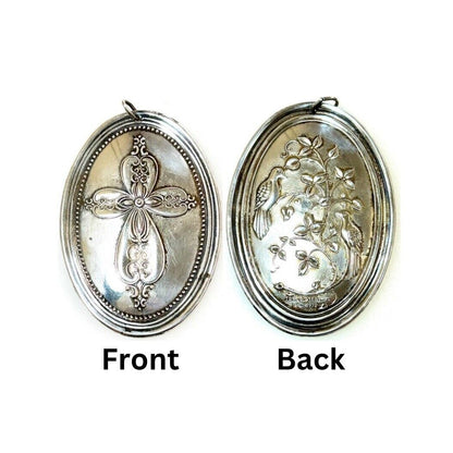 Vintage Towle Sterling 1972 Christmas Cross And Turtle Doves Ornament