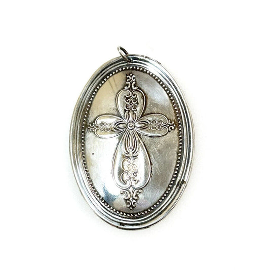 Vintage Towle Sterling 1972 Christmas Cross And Turtle Doves Ornament