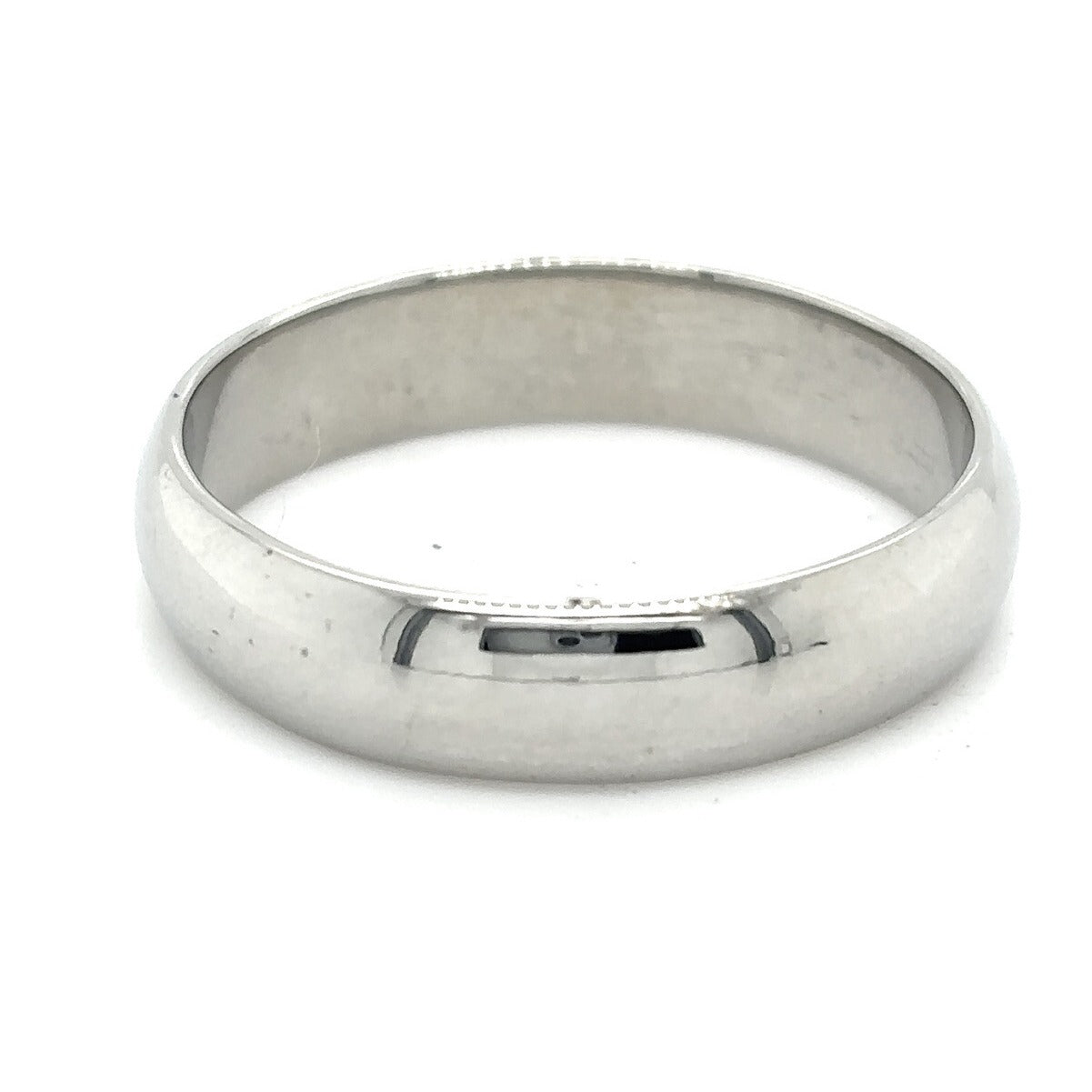 4.8mm Wedding Band Ring 14K White Gold 4.6g Size 9.75