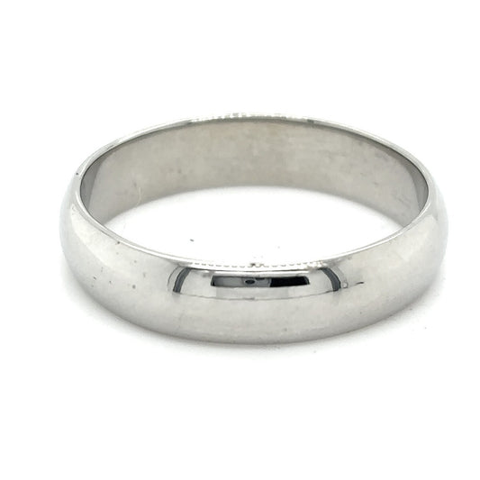 4.8mm Wedding Band Ring 14K White Gold 4.6g Size 9.75