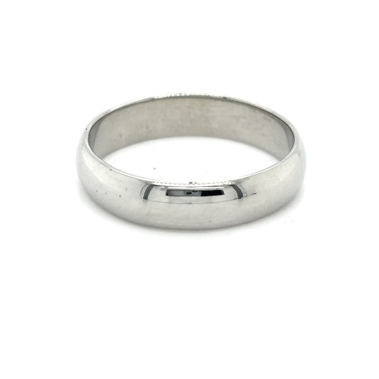 4.8mm Wedding Band Ring 14K White Gold 4.6g Size 9.75