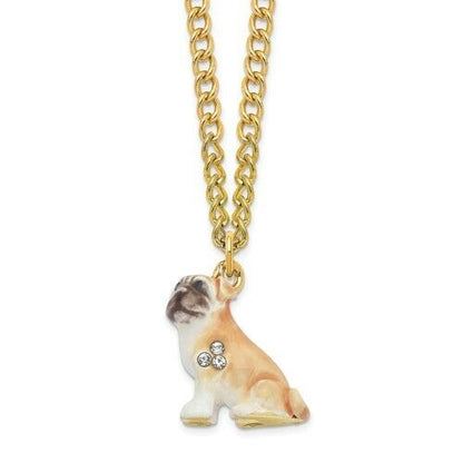 Bejeweled Pug Dog Trinket Box With Gold-Tone Finish & Rhinestones