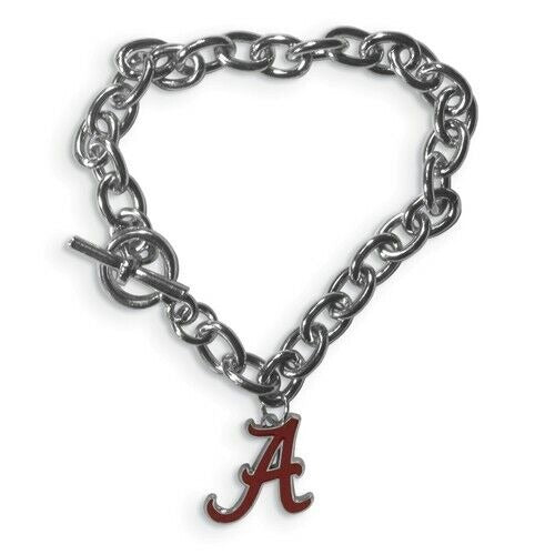 Alabama Crimson Tide Charm Chain Bracelet 7.5" Length