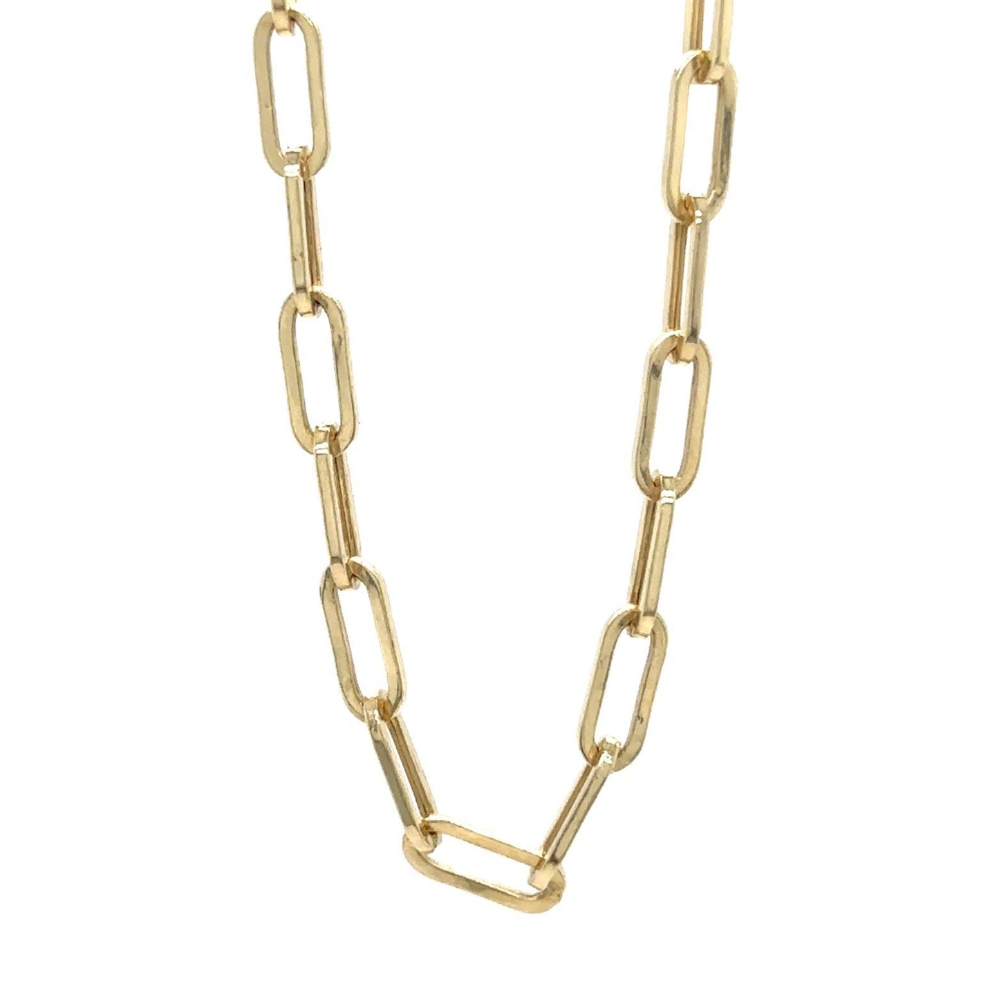 14k Yellow Gold Paperclip Link 17 Inch Chain 2.4g