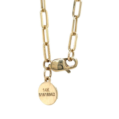 14k Yellow Gold Paperclip Link 17 Inch Chain 2.4g