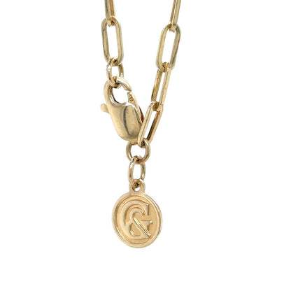 14k Yellow Gold Paperclip Link 17 Inch Chain 2.4g