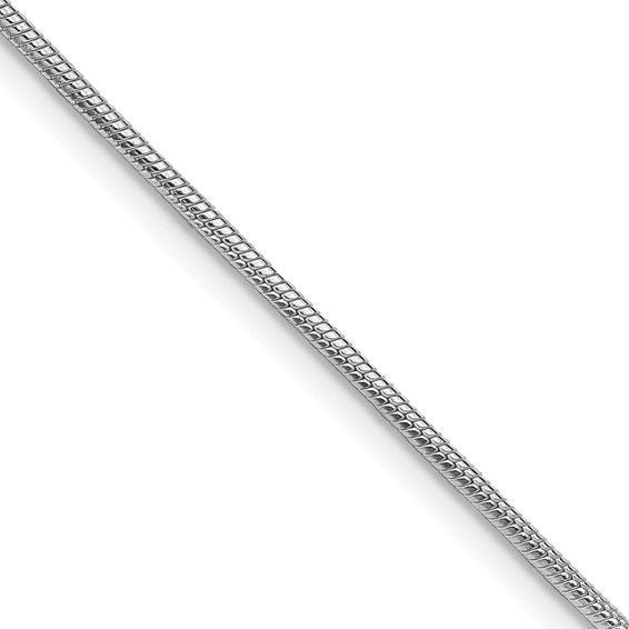 Sterling Silver Rhodium-Plated 1.25mm 20" Snake Chain Necklace