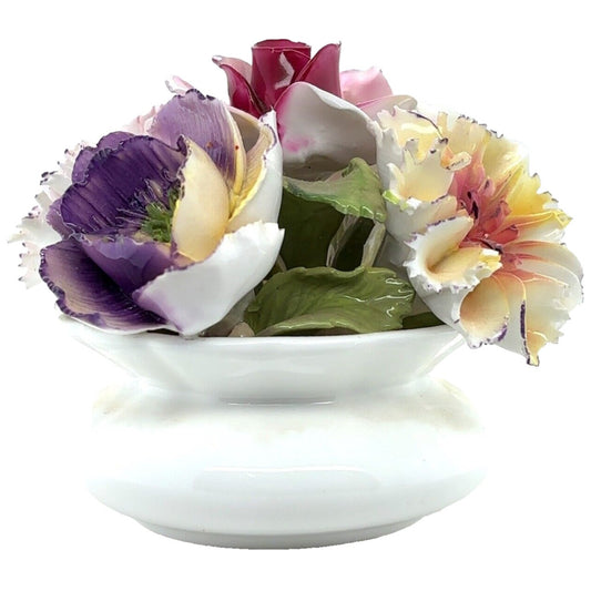 Vintage Aristocrat Rose Bouquet Flowers Handmade Bone China England 4in