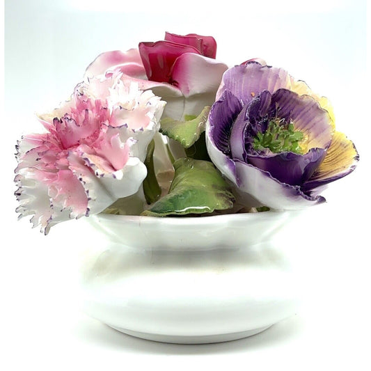 Vintage Aristocrat Rose Bouquet Flowers Handmade Bone China England 4in