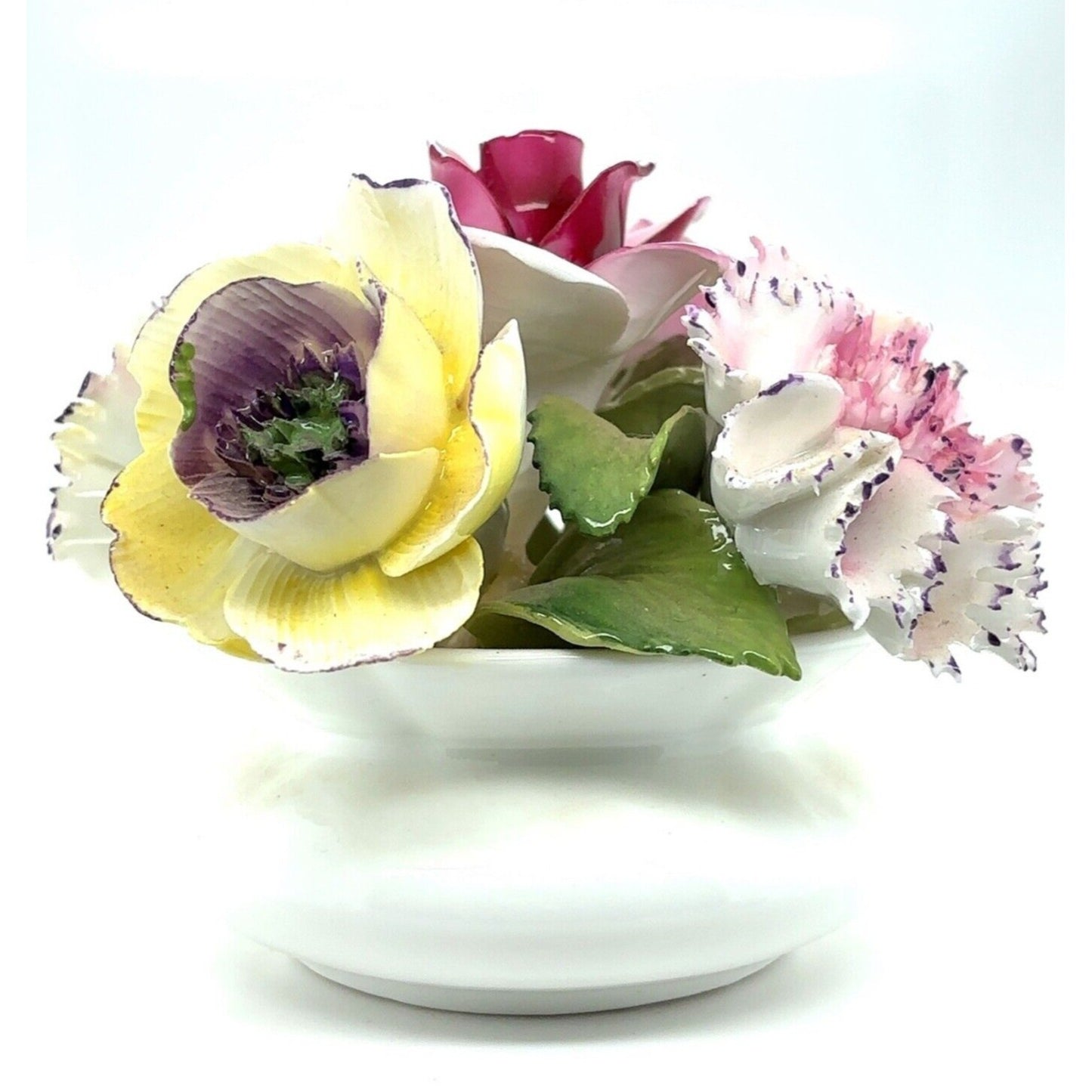 Vintage Aristocrat Rose Bouquet Flowers Handmade Bone China England 4in