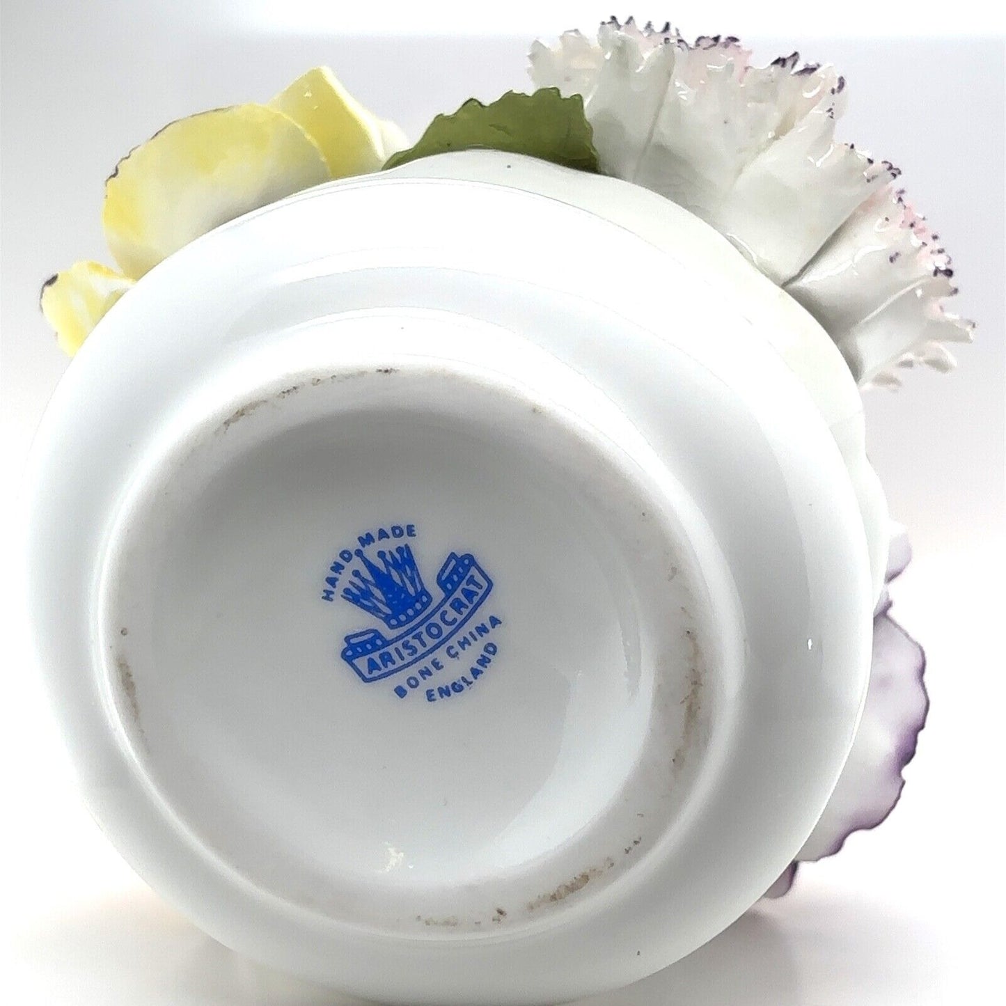 Vintage Aristocrat Rose Bouquet Flowers Handmade Bone China England 4in