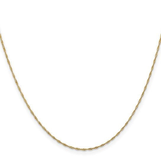 14k Yellow Gold Singapore Chain Necklace 18" Length