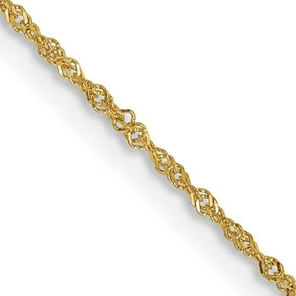 14k Yellow Gold Singapore Chain Necklace 18" Length