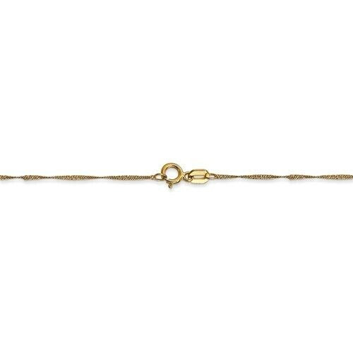 14k Yellow Gold Singapore Chain Necklace 18" Length