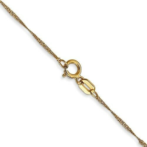 14k Yellow Gold Singapore Chain Necklace 18" Length