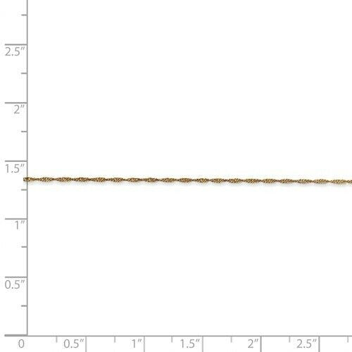 14k Yellow Gold Singapore Chain Necklace 18" Length