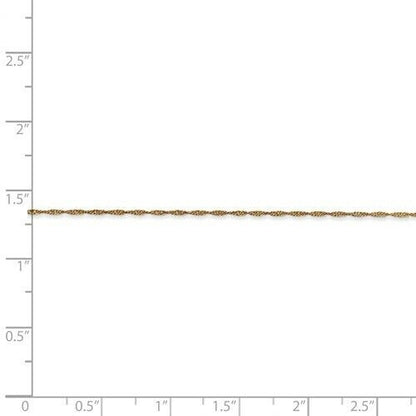 14k Yellow Gold Singapore Chain Necklace 18" Length