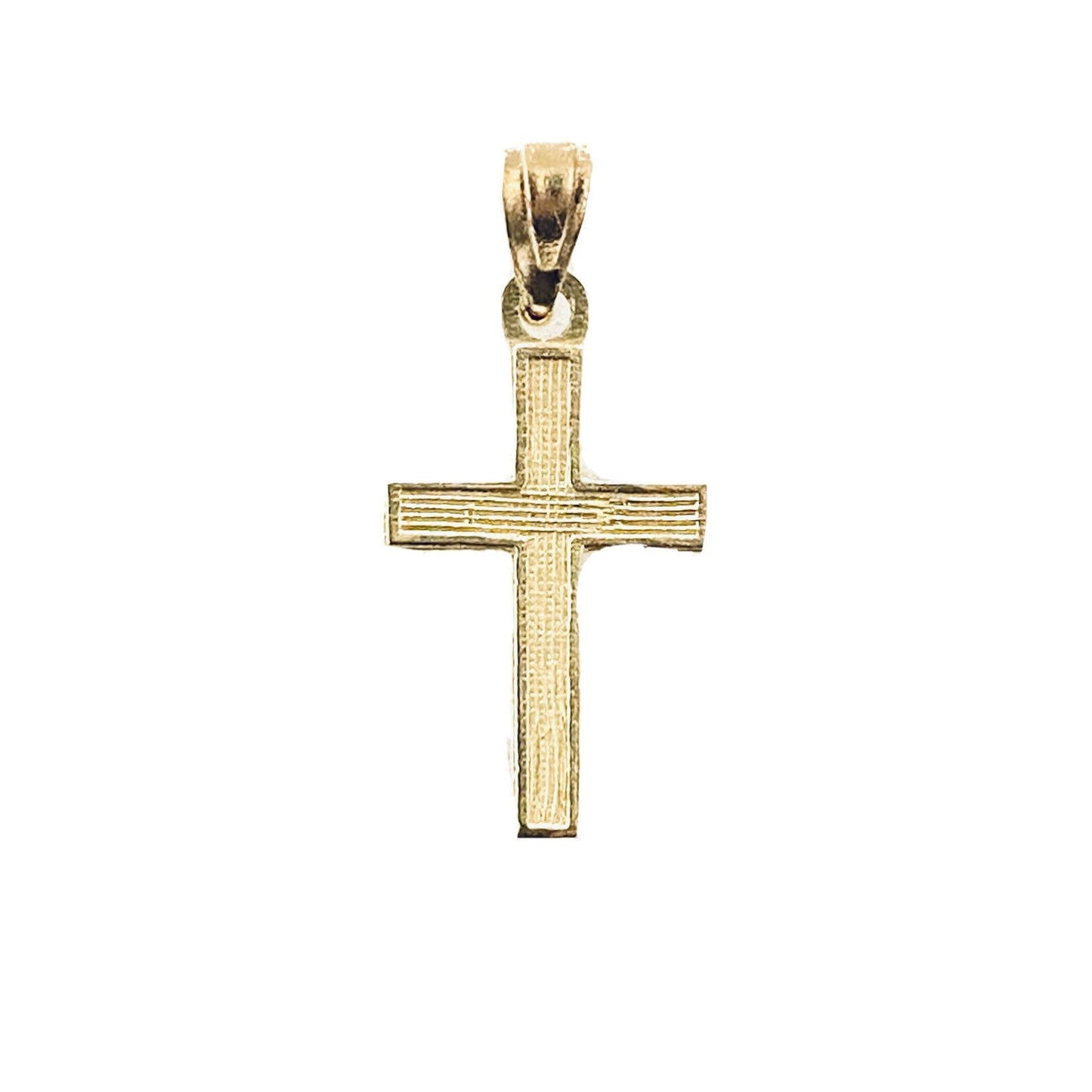 10K Yellow Gold Diamond-Cut Cross Pendant