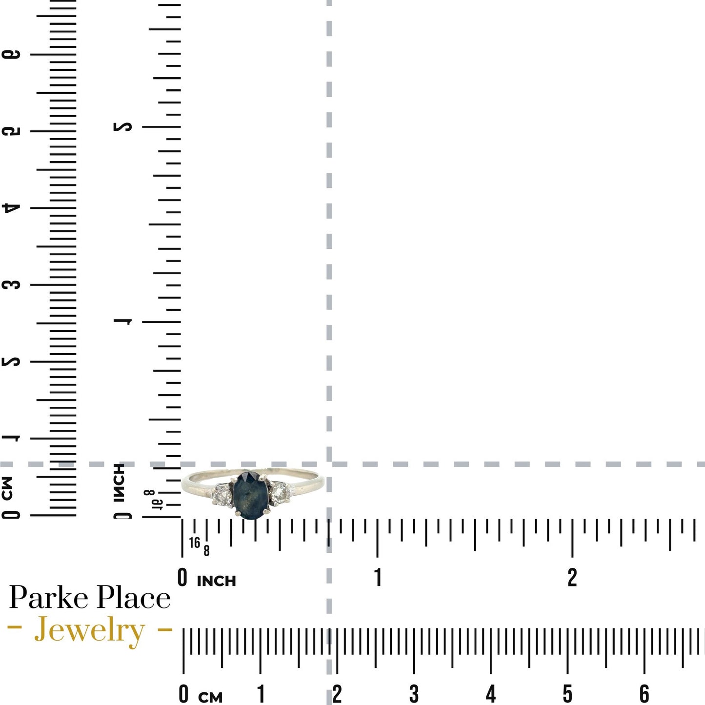 Sapphire & Diamond 14K White Gold Ring 1.7g Size 6.25